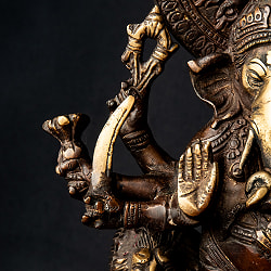 ブラス製 ドリシュティ・ガネーシャ 立像 高さ：29.5cm程度 - サブ4