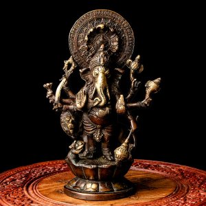 ブラス製 ドリシュティ・ガネーシャ 立像 高さ:29.5cm程度