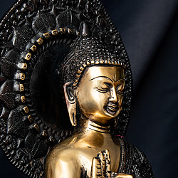 薬師如来 坐像 重厚なブラス製 高さ：33cm程度 - サブ4