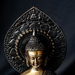 薬師如来 坐像 重厚なブラス製 高さ：33cm程度 - サブ5