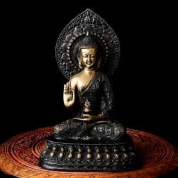 [大感謝祭セール]薬師如来 坐像 重厚なブラス製 高さ：33cm程度