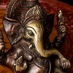 ガネーシャ 坐像 重厚なブラス製 高さ：13.5cm程度 - サブ3