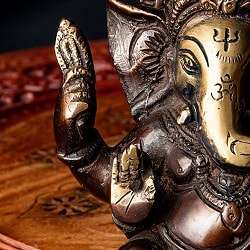 ガネーシャ 坐像 重厚なブラス製 高さ：13.5cm程度 - サブ5
