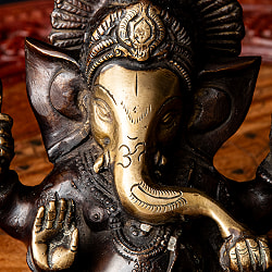 ガネーシャ 坐像 重厚なブラス製 高さ：13.5cm程度 - サブ2