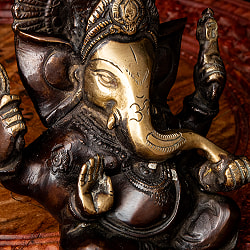 ガネーシャ 坐像 重厚なブラス製 高さ：13.5cm程度 - サブ3