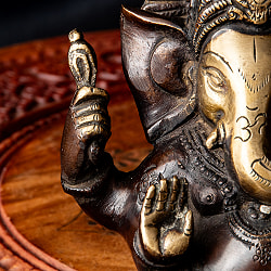 ガネーシャ 坐像 重厚なブラス製 高さ：13.5cm程度 - サブ5