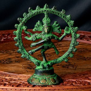 ダンシング・シヴァ 緑青仕上げ 高さ：12cm程度