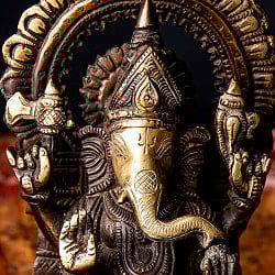 ガネーシャ 坐像 重厚なブラス製 高さ17.5cm程度 - サブ2