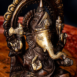 ガネーシャ 坐像 重厚なブラス製 高さ17.5cm程度 - サブ3