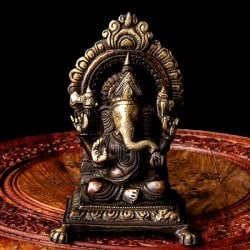 ガネーシャ 坐像 重厚なブラス製 高さ17.5cm程度