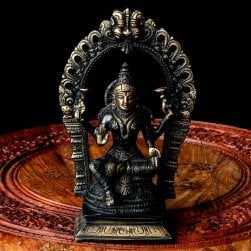 ラクシュミ 半跏像 重厚なブラス製 高さ19cm程度(TI-RSDL-1760)