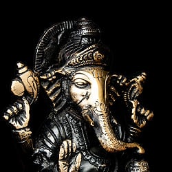 ガネーシャ 坐像 重厚なブラス製 高さ15.5cm程度 - サブ3