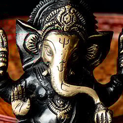 ガネーシャ 坐像 重厚なブラス製 高さ12cm程度 - サブ2