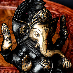 ガネーシャ 坐像 重厚なブラス製 高さ12cm程度 - サブ3