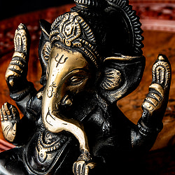 ガネーシャ 坐像 重厚なブラス製 高さ12cm程度 - サブ4