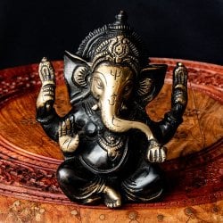 ガネーシャ 坐像 重厚なブラス製 高さ12cm程度