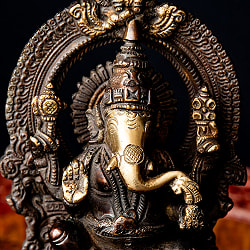 ガネーシャ 坐像 重厚なブラス製 高さ18.5cm程度 - サブ2