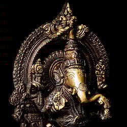 ガネーシャ 坐像 重厚なブラス製 高さ18.5cm程度 - サブ3