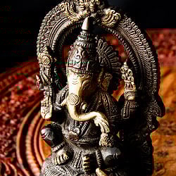 ガネーシャ 坐像 重厚なブラス製 高さ18.5cm程度 - サブ4