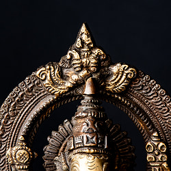 ガネーシャ 坐像 重厚なブラス製 高さ18.5cm程度 - サブ5