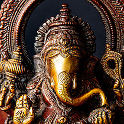 天蓋ガネーシャ 坐像 重厚なブラス製 高さ22cm程度 - サブ2