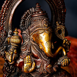 天蓋ガネーシャ 坐像 重厚なブラス製 高さ22cm程度 - サブ3