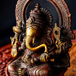 天蓋ガネーシャ 坐像 重厚なブラス製 高さ22cm程度 - サブ4