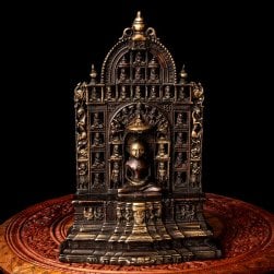 [大感謝祭セール]マハーヴィーラ ジャイナ教の開祖 重厚なブラス製 高さ:31.5cm程度