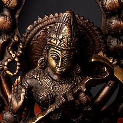 サラスヴァティ 坐像 重厚なブラス製 高さ:26.5cm程度 - サブ2