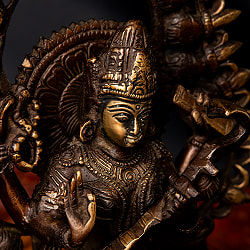 サラスヴァティ 坐像 重厚なブラス製 高さ:26.5cm程度 - サブ3