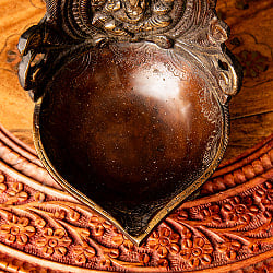 ガネーシャのオイルランプ 重厚なブラス製 高さ:17cm程度 - サブ4