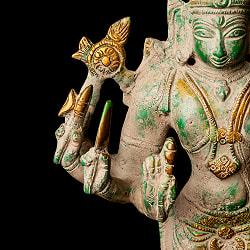 ヴィシュヌ 立像 重厚なブラス製 高さ:30.5cm程度 - サブ5