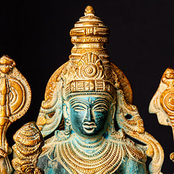 ヴィシュヌ 立像 重厚なブラス製 高さ:37cm程度 - サブ2