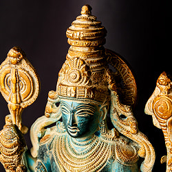 ヴィシュヌ 立像 重厚なブラス製 高さ:37cm程度 - サブ3