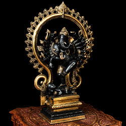 【一点もの】真鍮黒塗仕上げ 特大サイズ タンダヴ・ガネーシャ ダンシングガネーシャ 63cm - サブ2