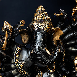 【一点もの】真鍮黒塗仕上げ 特大サイズ タンダヴ・ガネーシャ ダンシングガネーシャ 63cm - サブ4