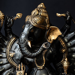 【一点もの】真鍮黒塗仕上げ 特大サイズ タンダヴ・ガネーシャ ダンシングガネーシャ 63cm - サブ5