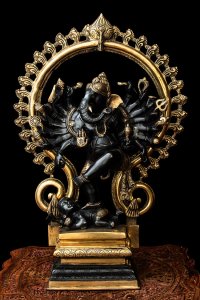 【一点もの】真鍮黒塗仕上げ 特大サイズ タンダヴ・ガネーシャ ダンシングガネーシャ 63cm