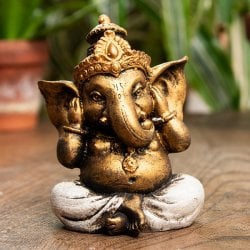 きかざるガネーシャ バリ・ヒンドゥーの神様像 レジン製 8.5cm