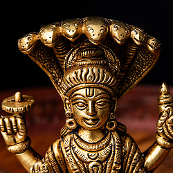 ナーガ（蛇神）に守られた ヴィシュヌ 坐像 高さ12cm - サブ2