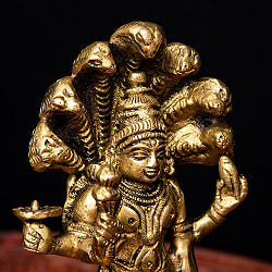 ナーガ（蛇神）に守られた ヴィシュヌ 高さ17cm - サブ3