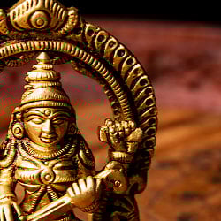 サラスヴァティ坐像 重厚なブラス製 高さ8.5cm - サブ4