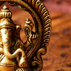 ガネーシャ坐像 重厚なブラス製 高さ8.5cm - サブ4