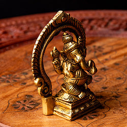 ガネーシャ坐像 重厚なブラス製 高さ8.5cm - サブ5