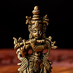 ブラス製 クリシュナ神像高さ：11cm - サブ2