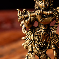 ブラス製 クリシュナ神像高さ：11cm - サブ3