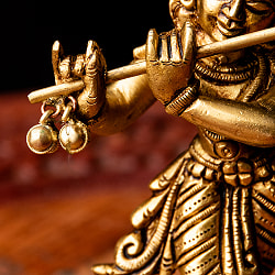 ブラス製 クリシュナ神像高さ：13cm - サブ3