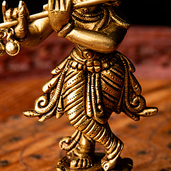 ブラス製 クリシュナ神像高さ：13cm - サブ4