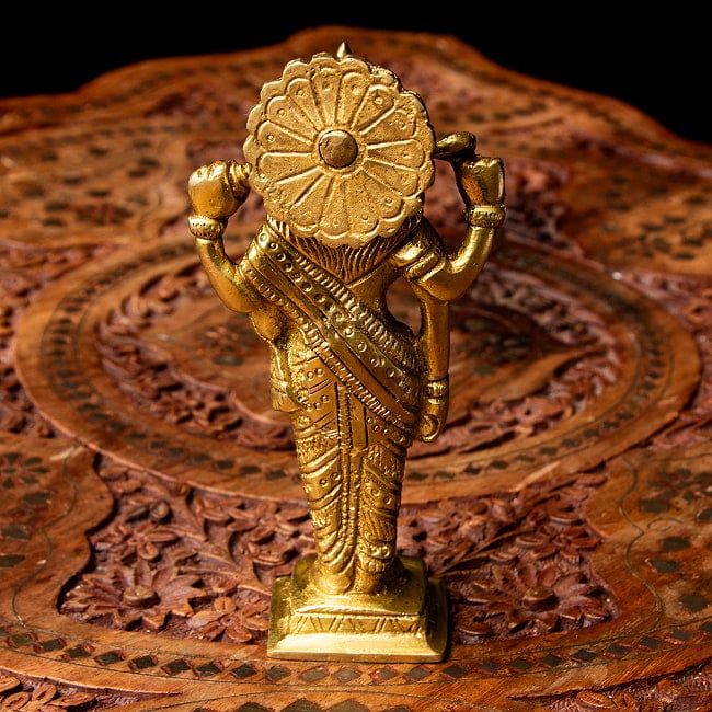 [インド品質]ダンワンタリ 神像 アーユルヴェーダの神様 高さ14.5cm 8 - 背面の様子です。