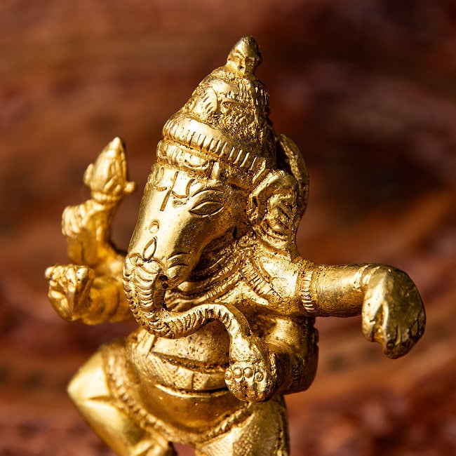 ブラス製 ダンシングガネーシャ 11cm 3 - 角度を変えてみてみました。